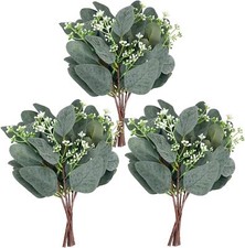 20PCS Artificial Eucalyptus Stems  seeds, Leaves Branches Greenery Stems