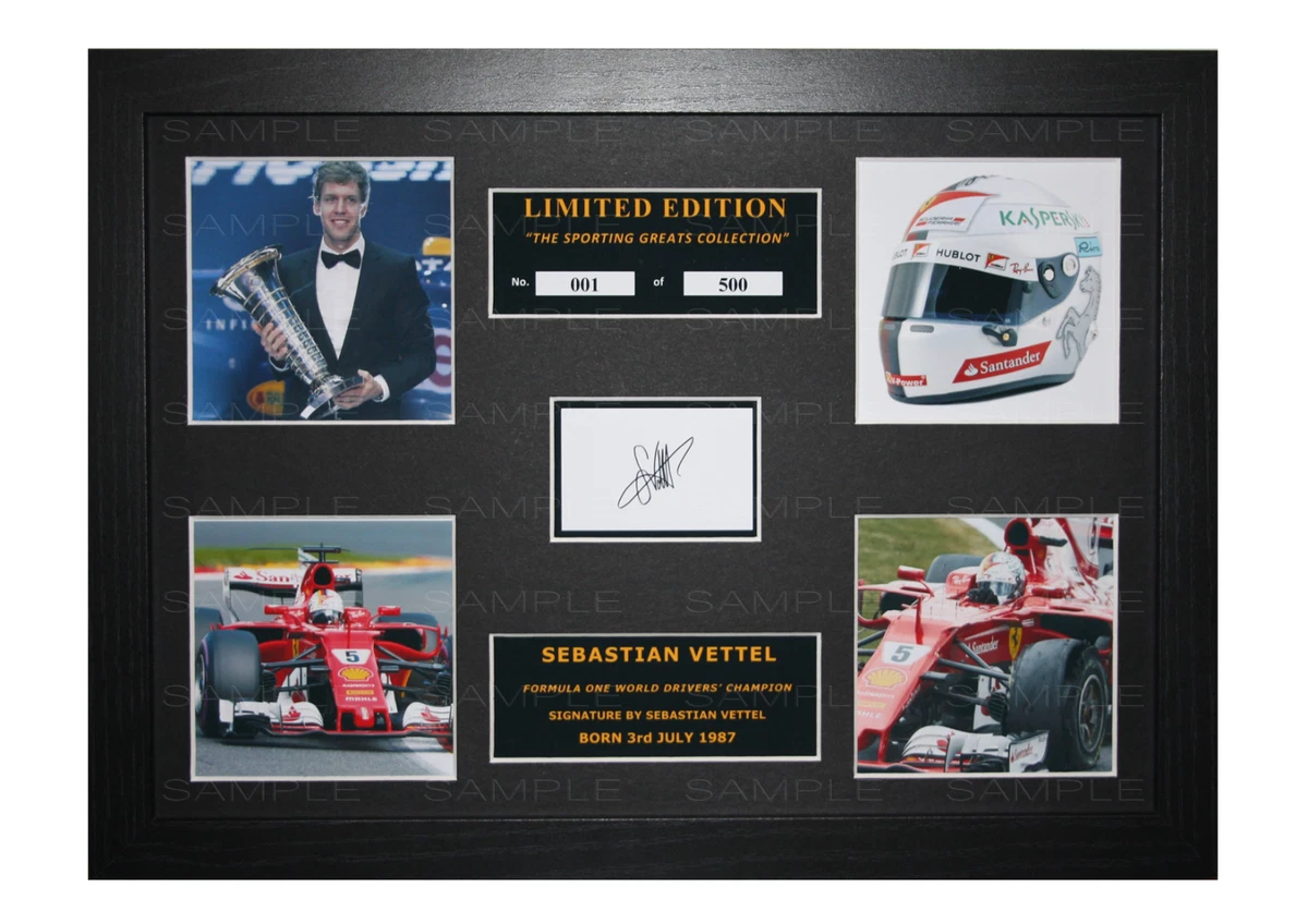 Photo Dédicacée Sebastian Vettel – Ferrari F1 – 12x8 – Autographe COA