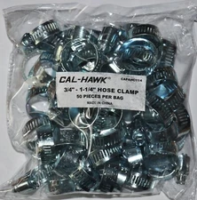 50 Pc Hose Clamps 3/4" to 1-1/4" Radiator Heater Adjustable Band Steel Worm Clip