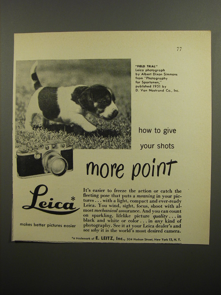 1952 Leica Camera Ad How to give your shots more point
