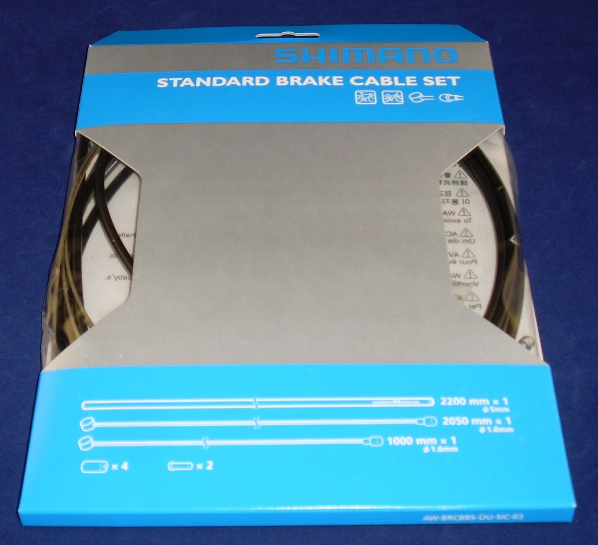 Y80098022 Shimano Standard Road or Mtb Bike Brake Cable Set Black 