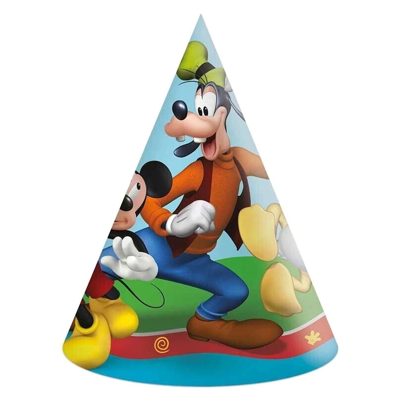 6 DISNEY MICKEY MOUSE CLUBHOUSE PARTY HATS - Licensed - childrens kids birthday