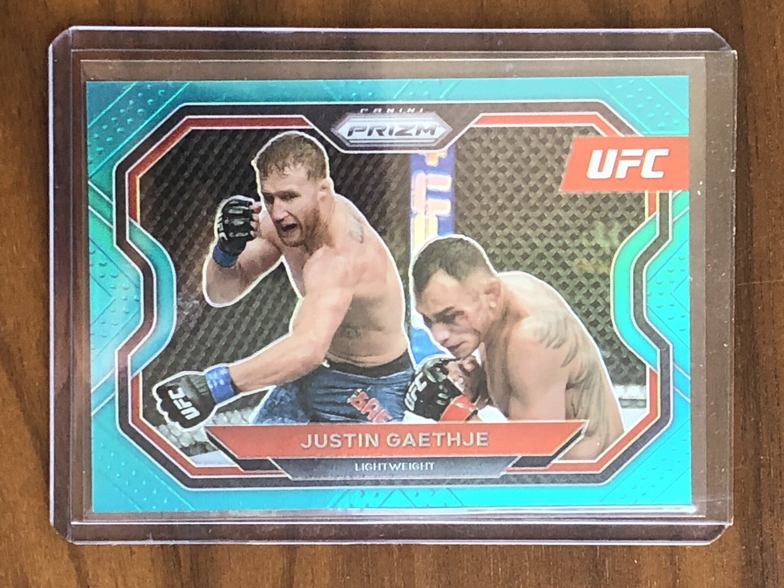 2021 UFC Panini Prizm Justin Gaethje Teal /49