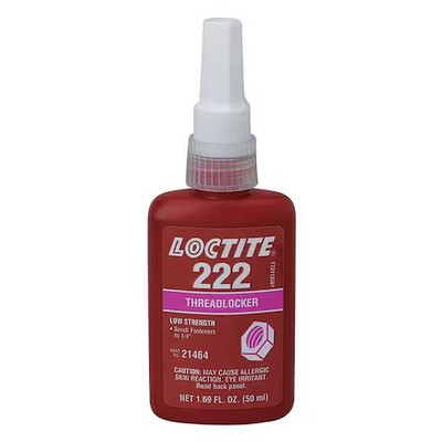Loctite 231127 Threadlocker, Loctite 222, Purple, Low Strength, Liquid, 50 Ml
