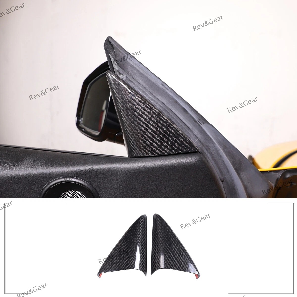 Carbon Fiber Interior Door A Pillar Triangle Trim Cover For GR Supra MK5 2019-25