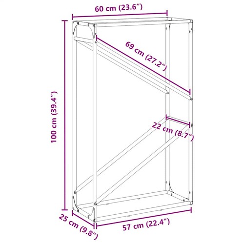 Kaminzubehör Holzregal | Holzaufbewahrung | Kaminholzhalter | Brennholzständer - Bild 58 von 58