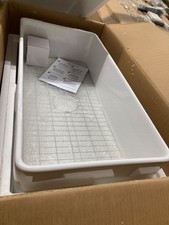 GETPRO 36  White Farmhouse Apron Front Fireclay Kitchen Sink   single bowl, de