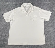 Criquet Polo Shirt Mens XL Terry Cloth White Short Sleeve Cotton Tennis Casual
