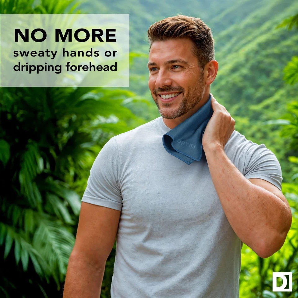 DRYKI Quick-Dry Microfiber Handkerchiefs 5 Pack - Sweat Rags for Gym & Sports - Image 2 of 4