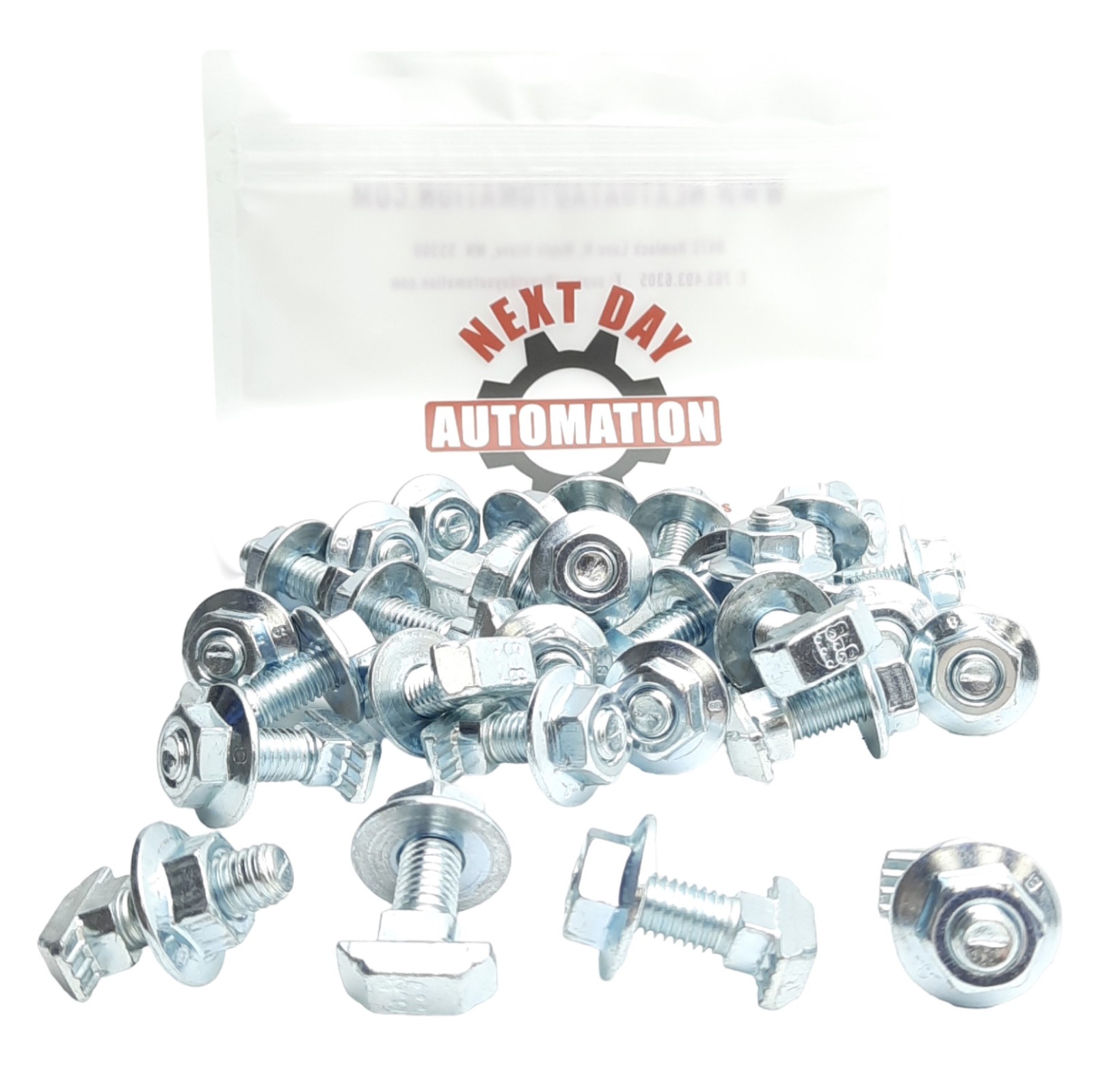 Lot of 30 Bosch 3842528718 Drop in T Head Bolts W/ Flange Nut, M8 x 25mm L