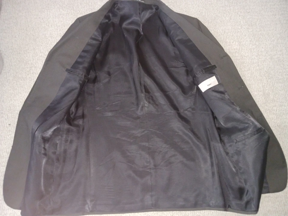 Pierre Cardin Men wool 2 Piece Suit 40S Jacket 33x30 Dress Pants Dark Grey  - Image 2 of 4