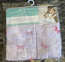 aden anais Muslin Pink Purple Butterfly Stars Stroller Baby Blanket From 2013