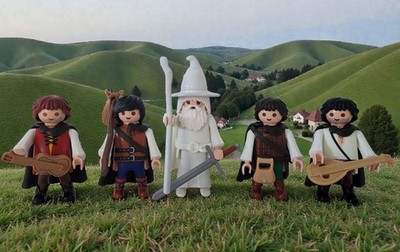 Playmobil Herr Der Ringe Gandalf der Weiße Plus 4 Hobbits Mittelerde Custom
