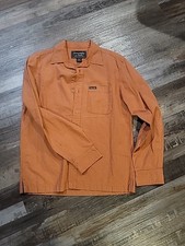 Abercrombie Fitch Men's Long Sleeve Button-Down 100 Cotton Orange Plaid Small