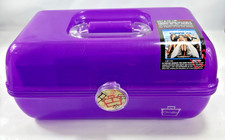 Caboodles On The Go Girl Pop Up Cosmetic Makeup Beauty Box Purple Sparkle