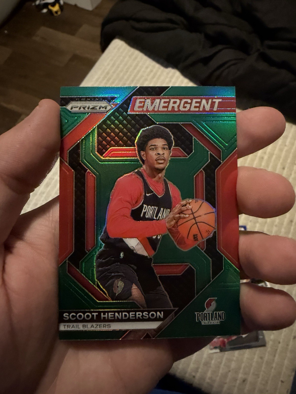 2023-24 Prizm Scoot Henderson Green Emergent RC Blazers