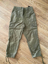 Men s Green Cargo Pants Canvas Cotton Multipl...