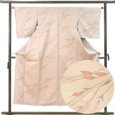Unused Recycled Silk Kimono Awase , Pink, Women's M