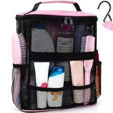 Mesh Shower Caddy,Portable HangingTravel Toiletry Bag Dorm Room Essentials fo...