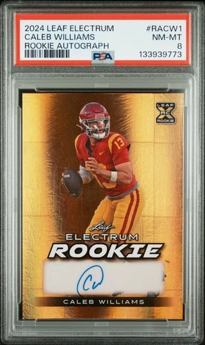 2024 Leaf Electrum Caleb Williams Rookie RC Auto #'D 10/59 PSA 8 CHICAGO BEARS