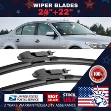 One Pair NEW 24''+22'' OEM Replace Quality Bracketless Windshield Wiper Blades
