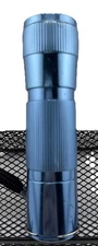 Mini LED Flashlight – Blue Aluminum – Batteries Included – Pocket Size - Working
