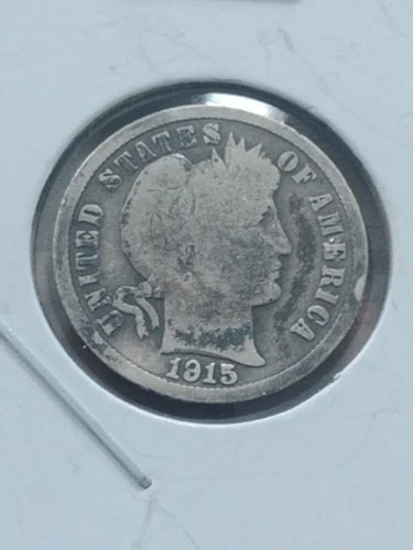 1915-P Barber Dime 90% Silver