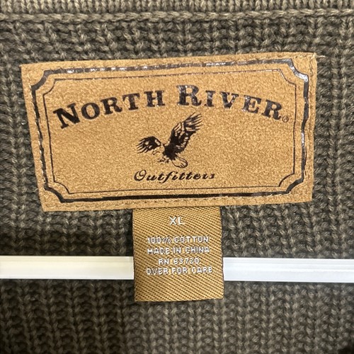 North River Outfitters Warm Long Sleeve PULLOVER Shirt Green Men XL Cotton VTG - Picture 2 of 7