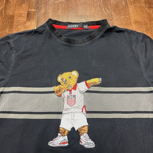 Hudson Outerwear Mens Size Medium Black Short Sleeve T Shirt Hype Dap Bear USA
