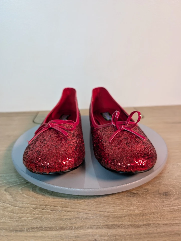 Funtasma Costume Wizard of Oz Dorothy Red Sequin Ruby Slippers Shoes Size 11 - Image 2 of 4