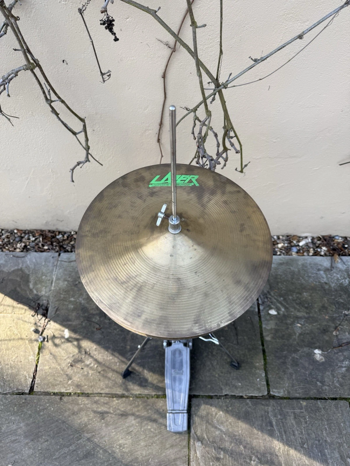 Pearl Hi Hat Stand With Lazer Hi Hat Cymbals Musical Instrument - Used Condition 2