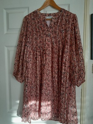Classic dress  3/4 lenght sleeve Floral Moss Copenhagen, Size M Bohemian Preppy