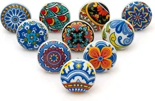 Handmade Set of 10 Ceramic Drawer Knobs for Home, Kitchen, Bathroom or Office...