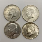 1964 Lot Of 4  Kennedy Half Dollars 90% Silver Circulated