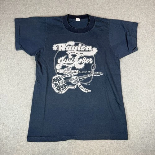 Waylon Jennings Jessi Colter Band Shirt Country 1970s vintage concert t-shirt, vintage, single stitch, B+ condition