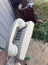 Vintage Push Button Touch Tone Wall Mount Telephone beige or tan