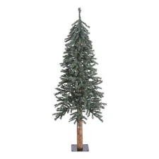 Vickerman 60" Plastic Natural Bark Alpine Artificial Christmas Tree in Green