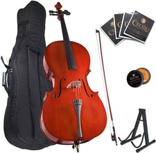 Cecilio Cello - Musical Instrument For Kids  Adults w/Bow, Stand, Bag - Natural
