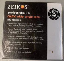New Zeikos Pro HD Wide Angle 58mm .45x Wife Angle Lens