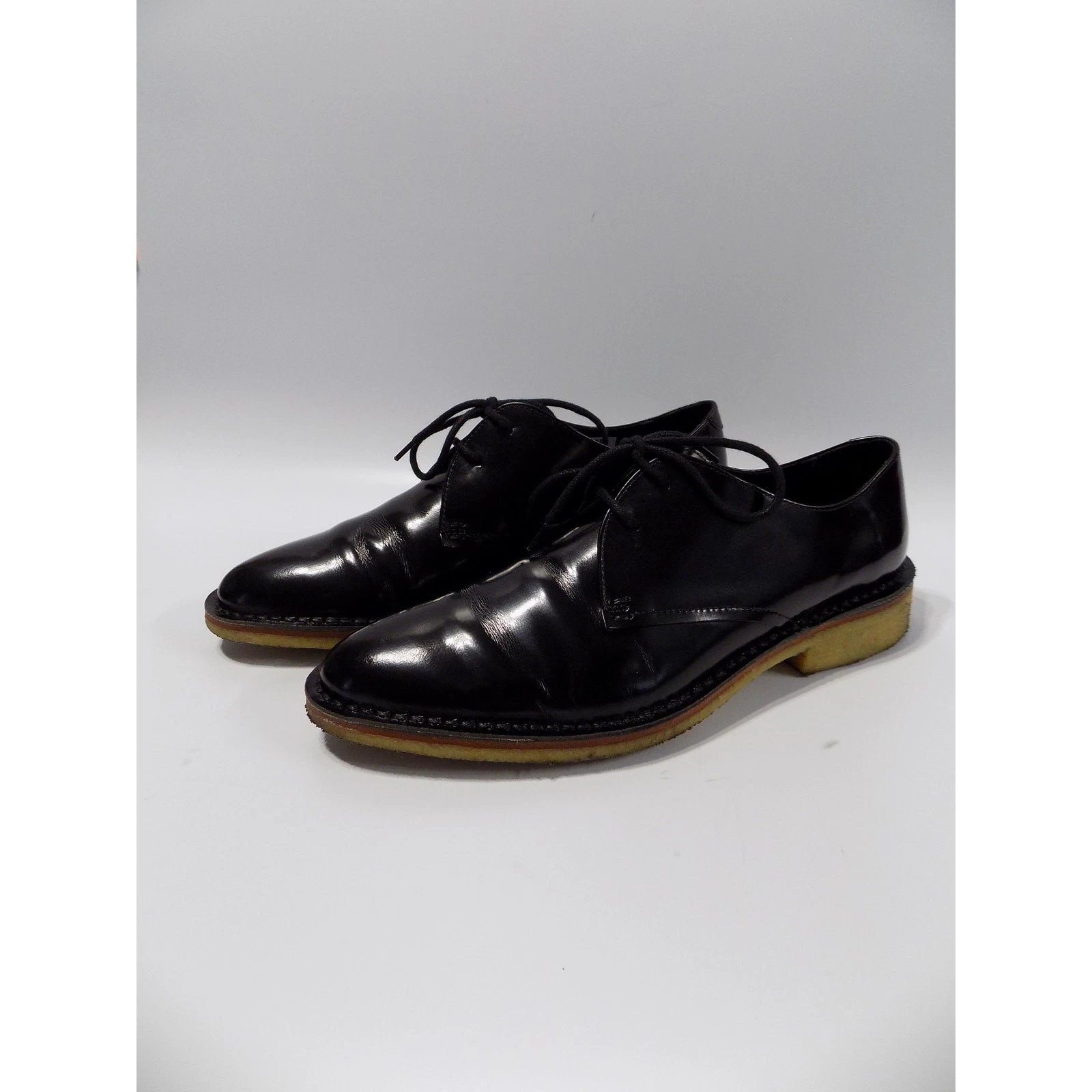 Scarpe Clarks Originals ace up taglia 6 5 donna pelle nera tacco basso piatto brogue