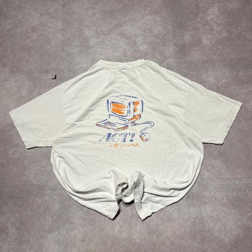 Mackintosh, Vintage 90s ACT Macintosh Apple Computer Tech Graphic T Shirt Mens Fits L