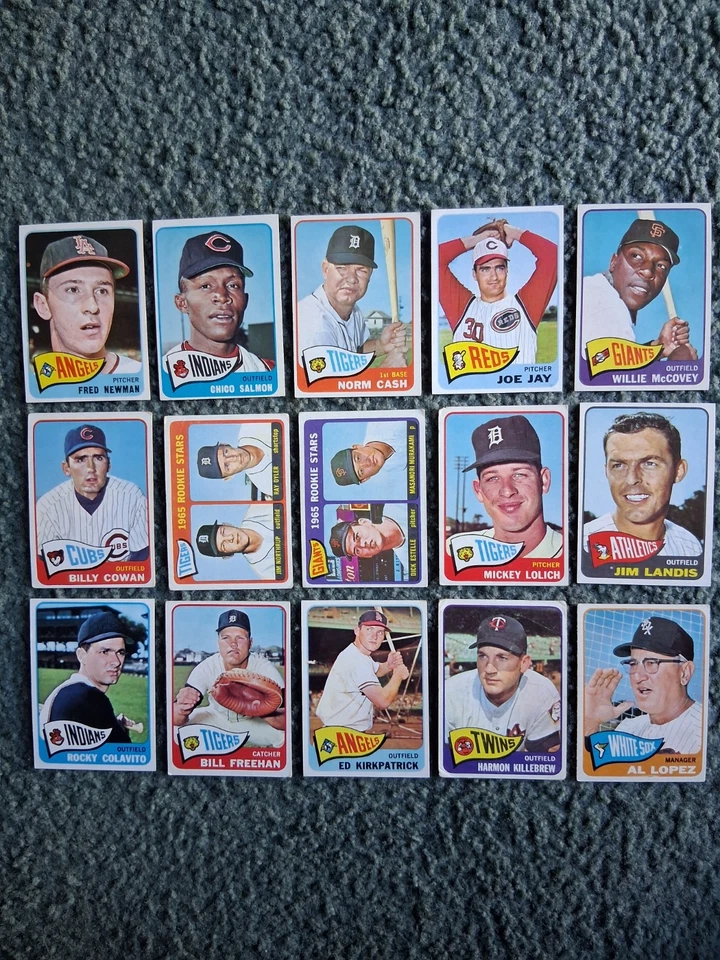 ¡Lote de juego de inicio de béisbol Topps 1965 (51/598) con estrellas, patio, radiocontrol, números altos! Foto 2 de 4