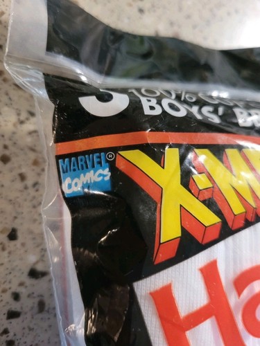 Vtg Hanes 3 Pk 1993 Boys Size 16 White Briefs Underwear X-MEN Poster Card NOS - Picture 4 of 11