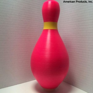 Duckpin-Bowling-Pin-Colored-Brand-New-Red-Duckpin-With-Yellow-Neck-Marker