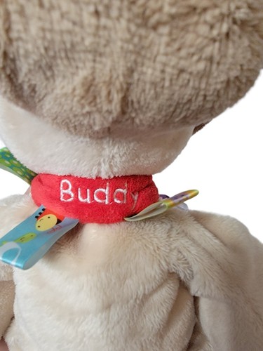 Taggies Buddy Puppy Dog Plush Ribbon Tags Stuffed Animal Tan Lovey Toy 10”L Soft - Bild 9 von 9
