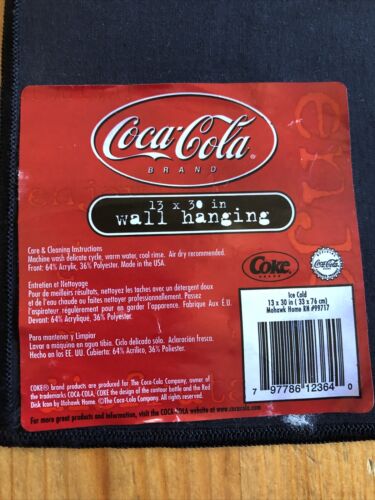 Coca Cola Glasflasche Wandbehang Kunst 13" x 30" Stoff Wandteppich - Bild 9 von 11