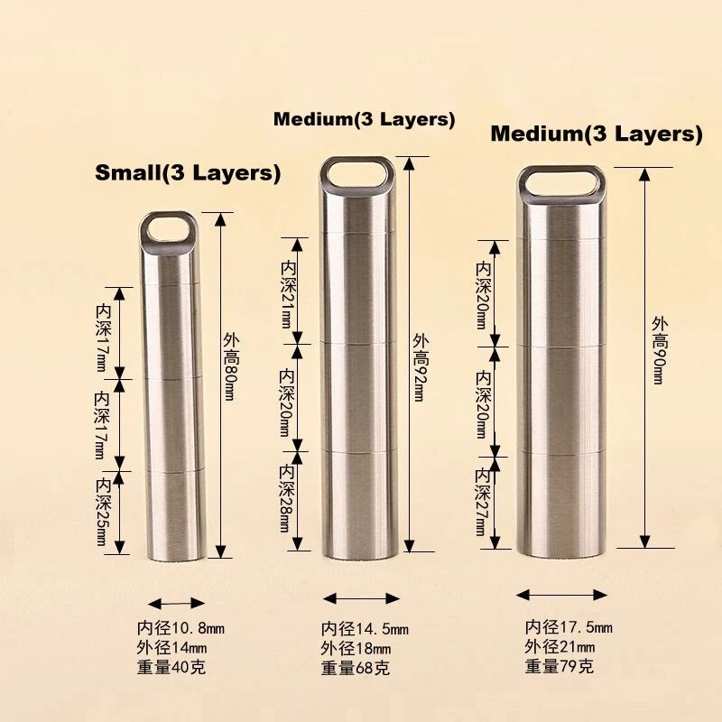 Outdoor Waterproof Subpackage Pill Case Sealed Container Survival Box Key chain - Image 3 of 4
