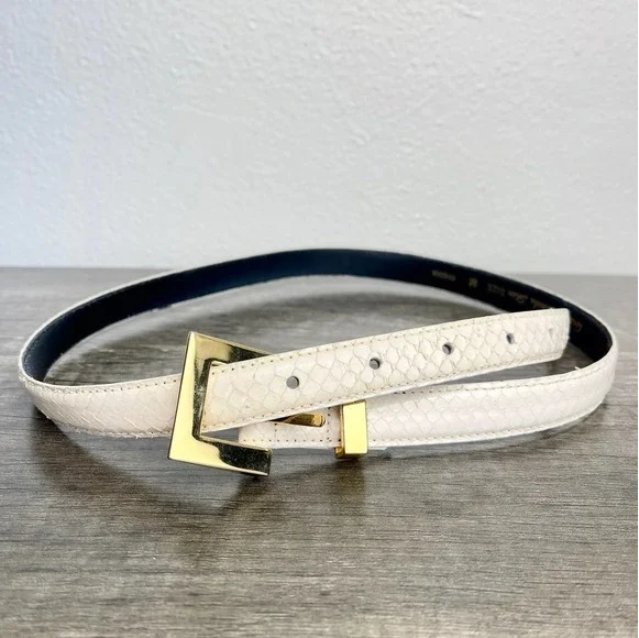 Vintage Women\'s Genuine snake skin Belt Size‎ Medium Gray by SHEKA SHEKA by Faco Int main image 4