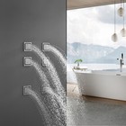 Brushed Nickel Wall Mount 6 Square Massage Jets Shower Sprayer Replacement Kits