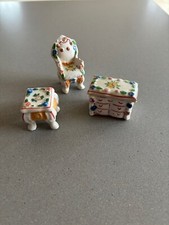 Collection Of 3 Doll House Size Porcelain Furniture Occupied Japan